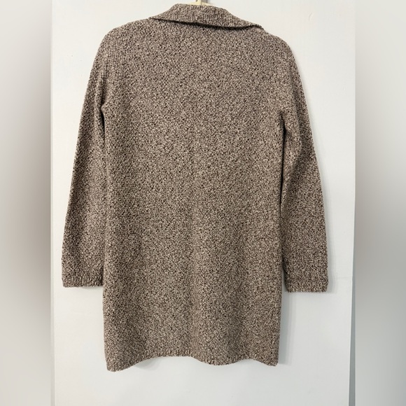 Wool Cashmere Blend Soft Brown & White Marl Open Cardigan Women’s XS Carlisle - Picture 4 of 6
